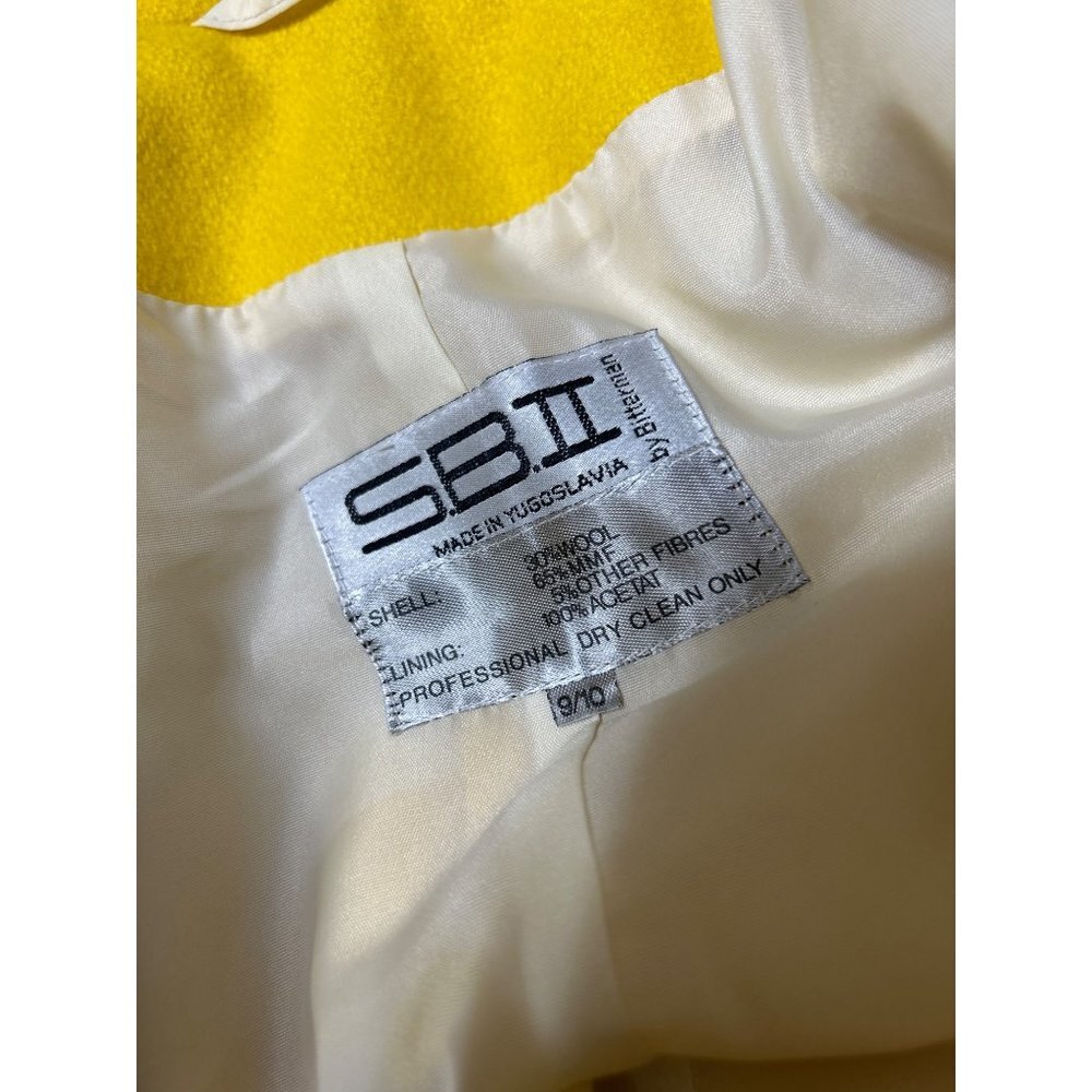 S.B.II Bitterman Vintage Womens 9/10 Trench Coat Bright Yellow Stylish - Picture 6 of 9